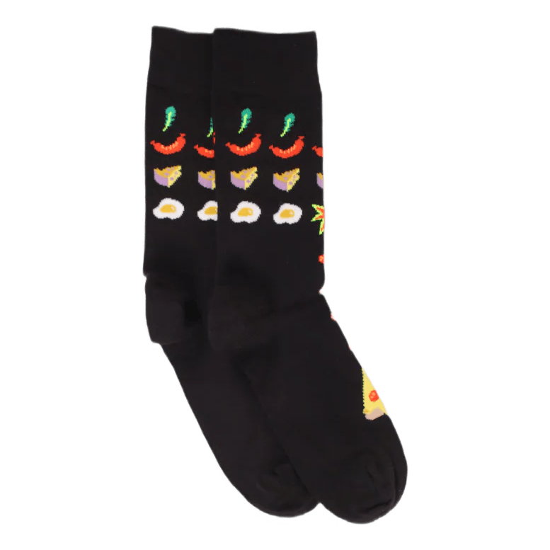 Pizza Invaders Sock Black