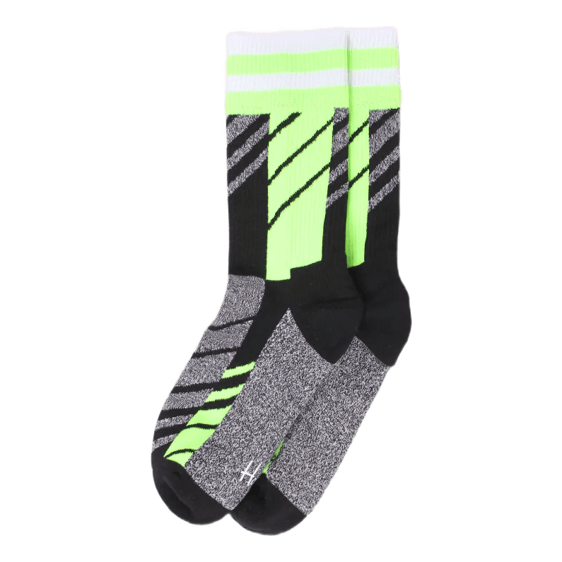 Scattered Stripe Crew Sock Black