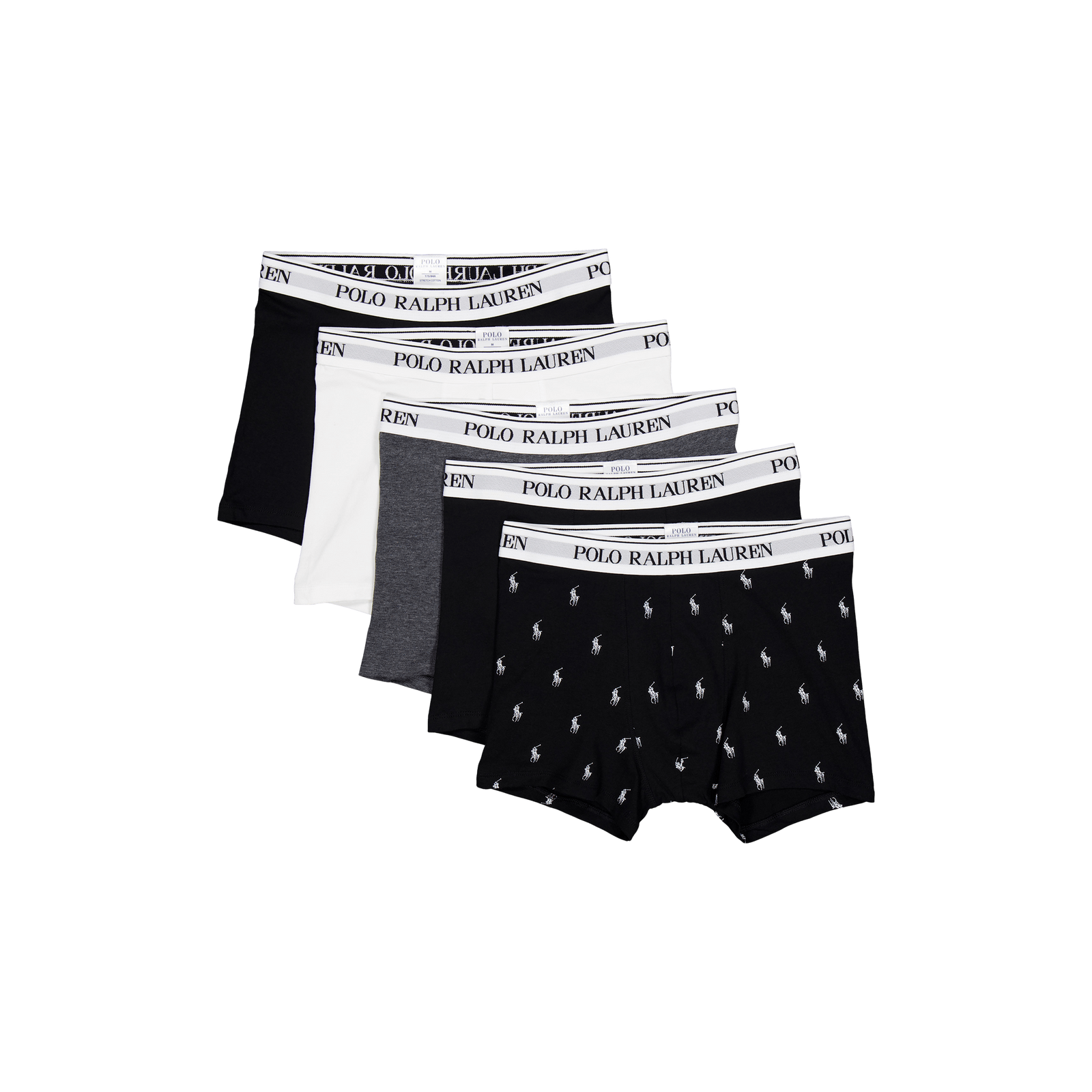 Classic Stretch Cotton Trunk 5-Pack 5PK Wht / Blk / Blk / Ch Hr /  Blk Pp