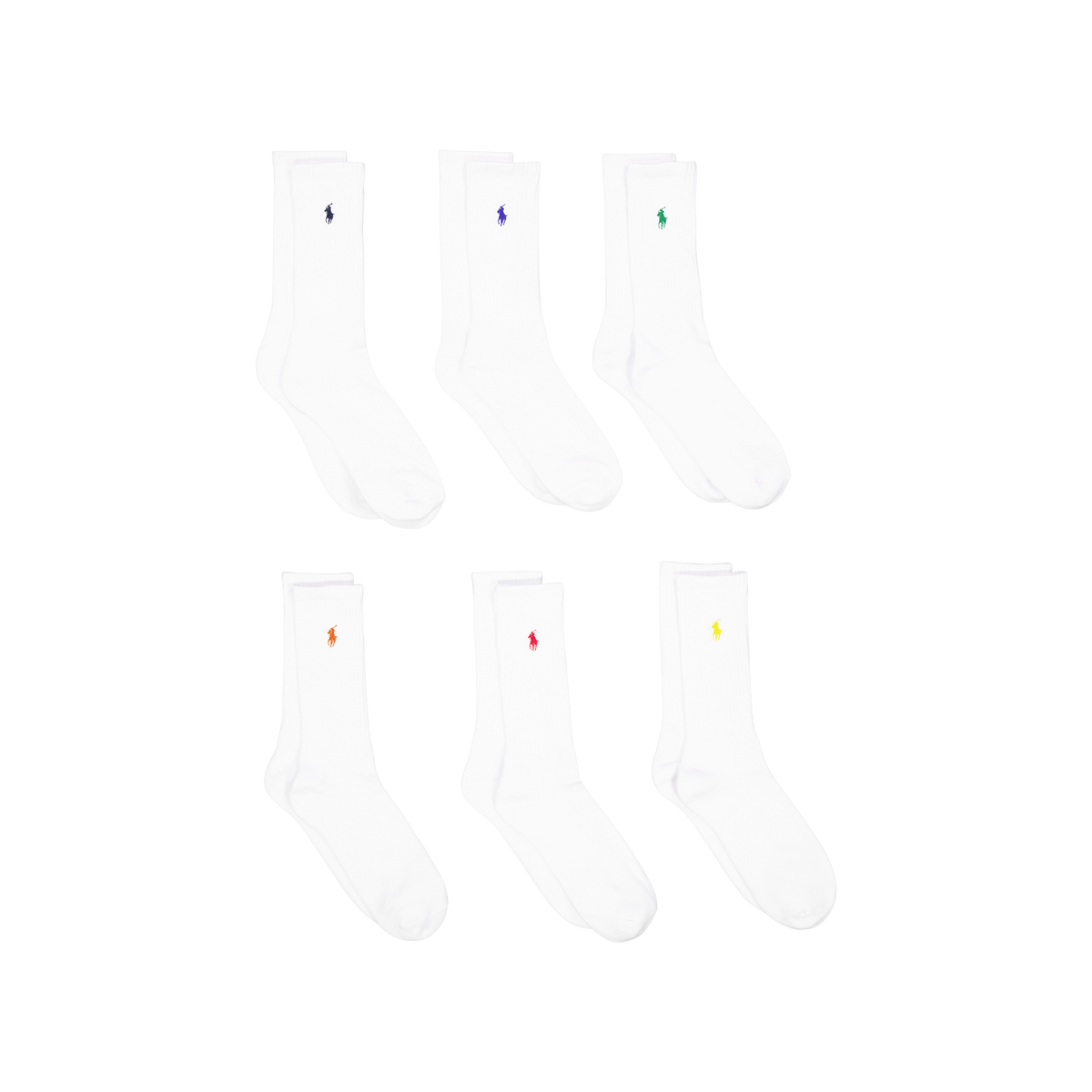 Cotton-Blend Crew Sock 6-Pack White Colored Pp