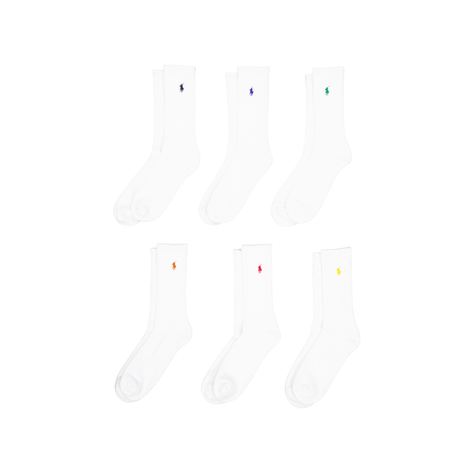 Cotton-Blend Crew Sock 6-Pack White Colored Pp