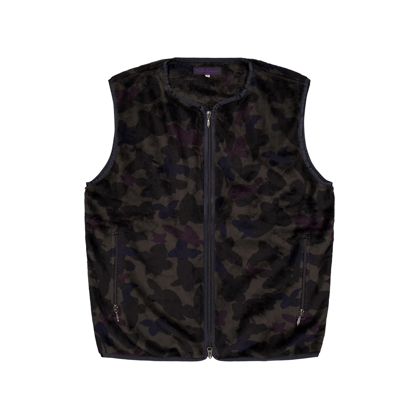 W.u. Piping Vest - Micro Fur / Charcoal