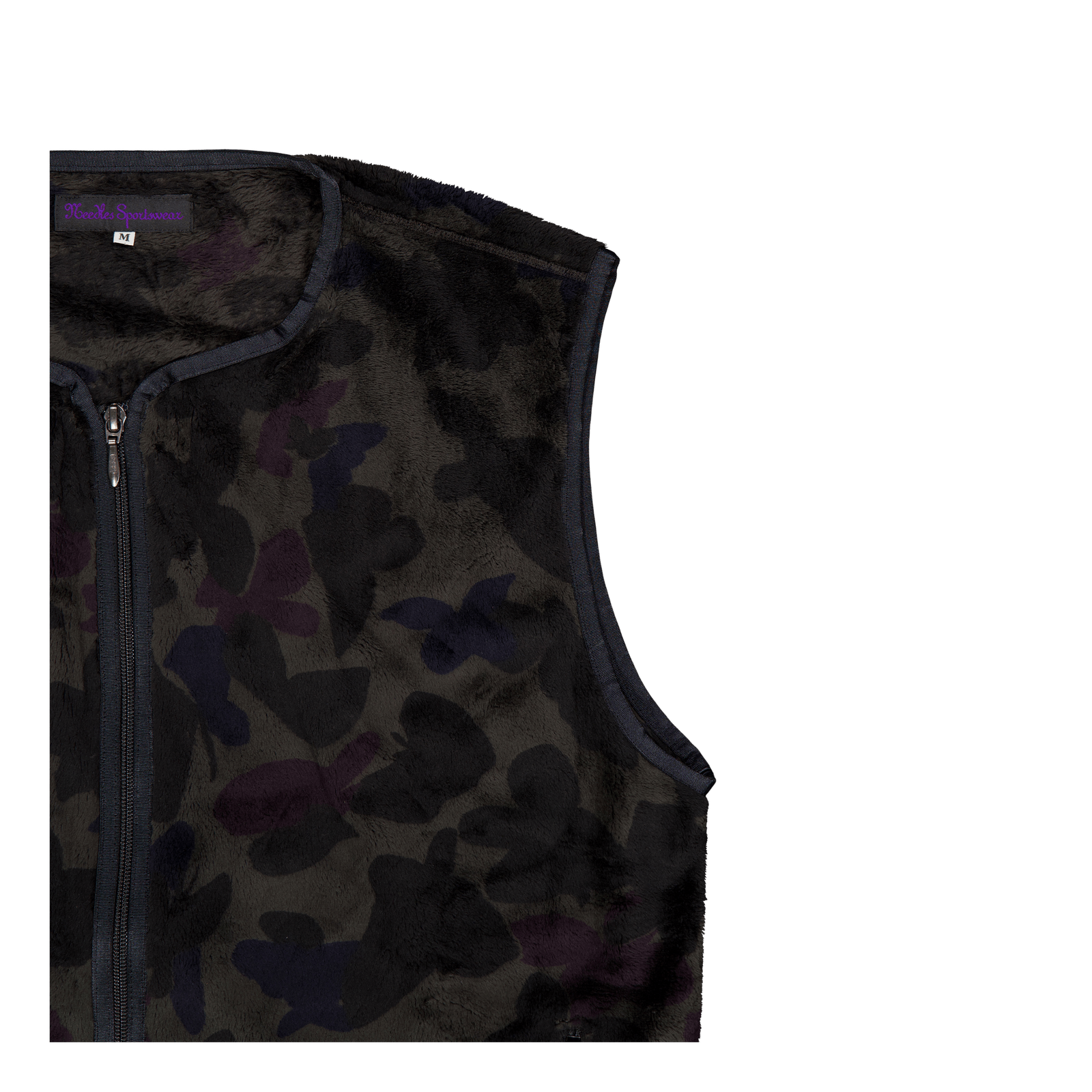 W.u. Piping Vest - Micro Fur / Charcoal