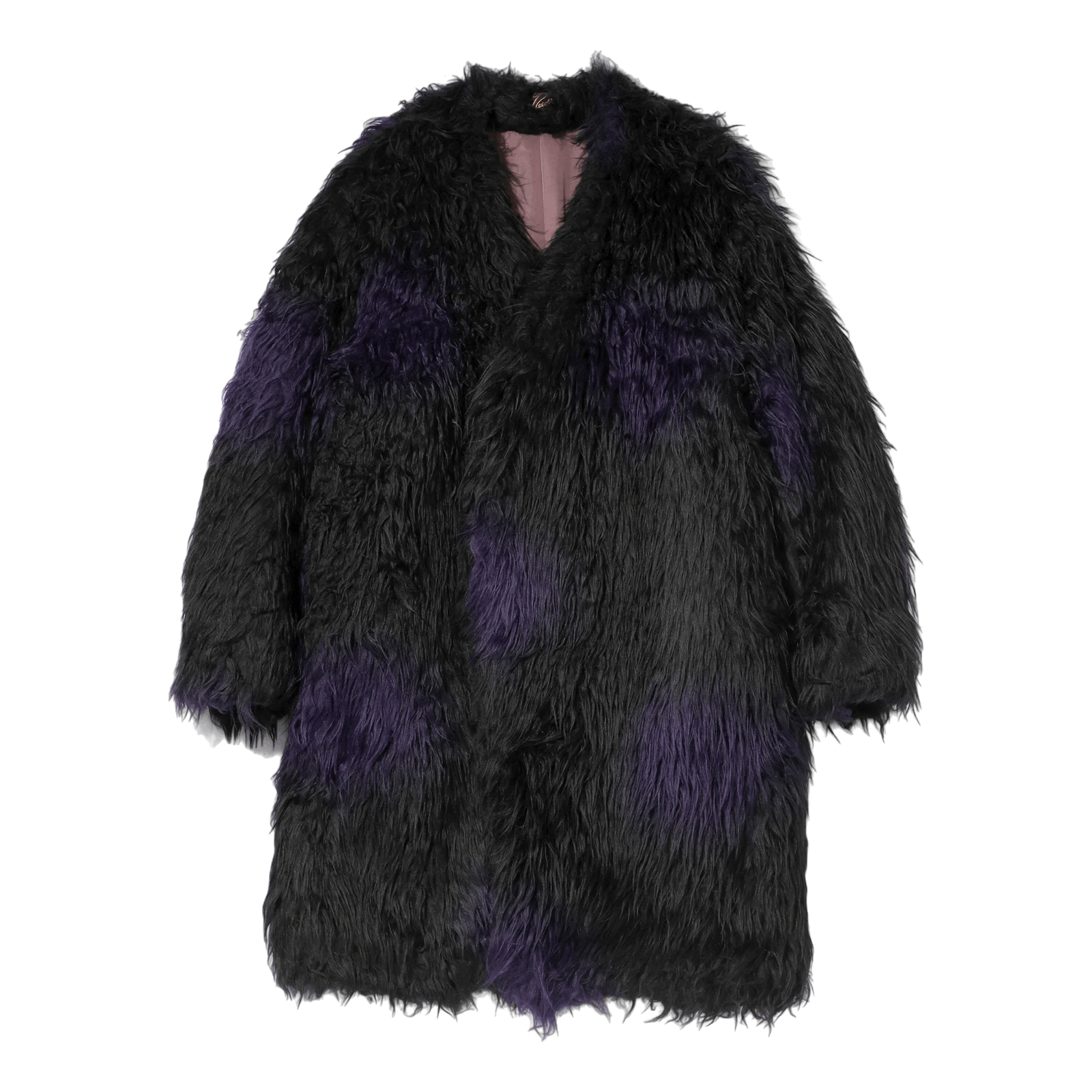 Gown Coat - Acrylic Fur / Blur Black