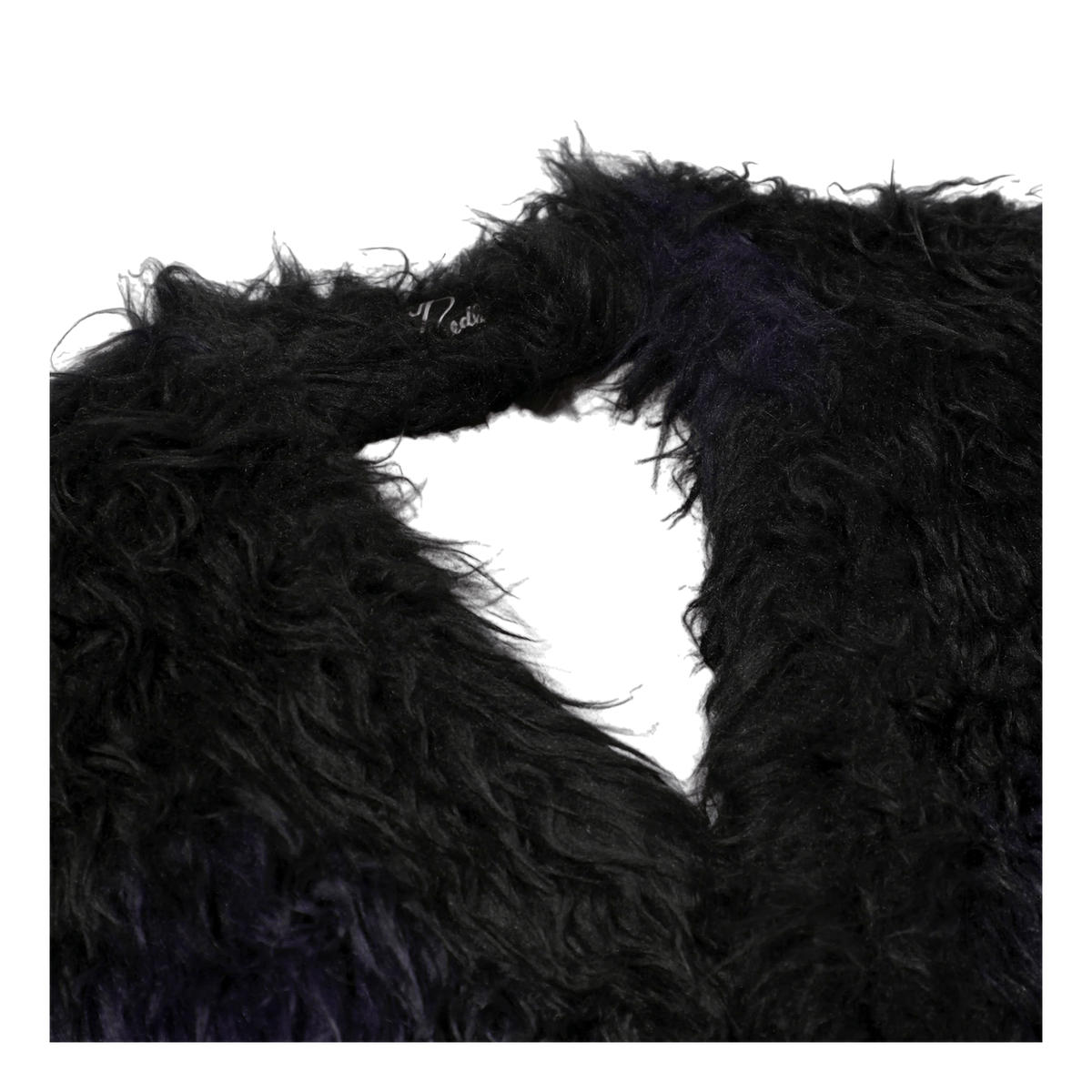 Gown Coat - Acrylic Fur / Blur Black