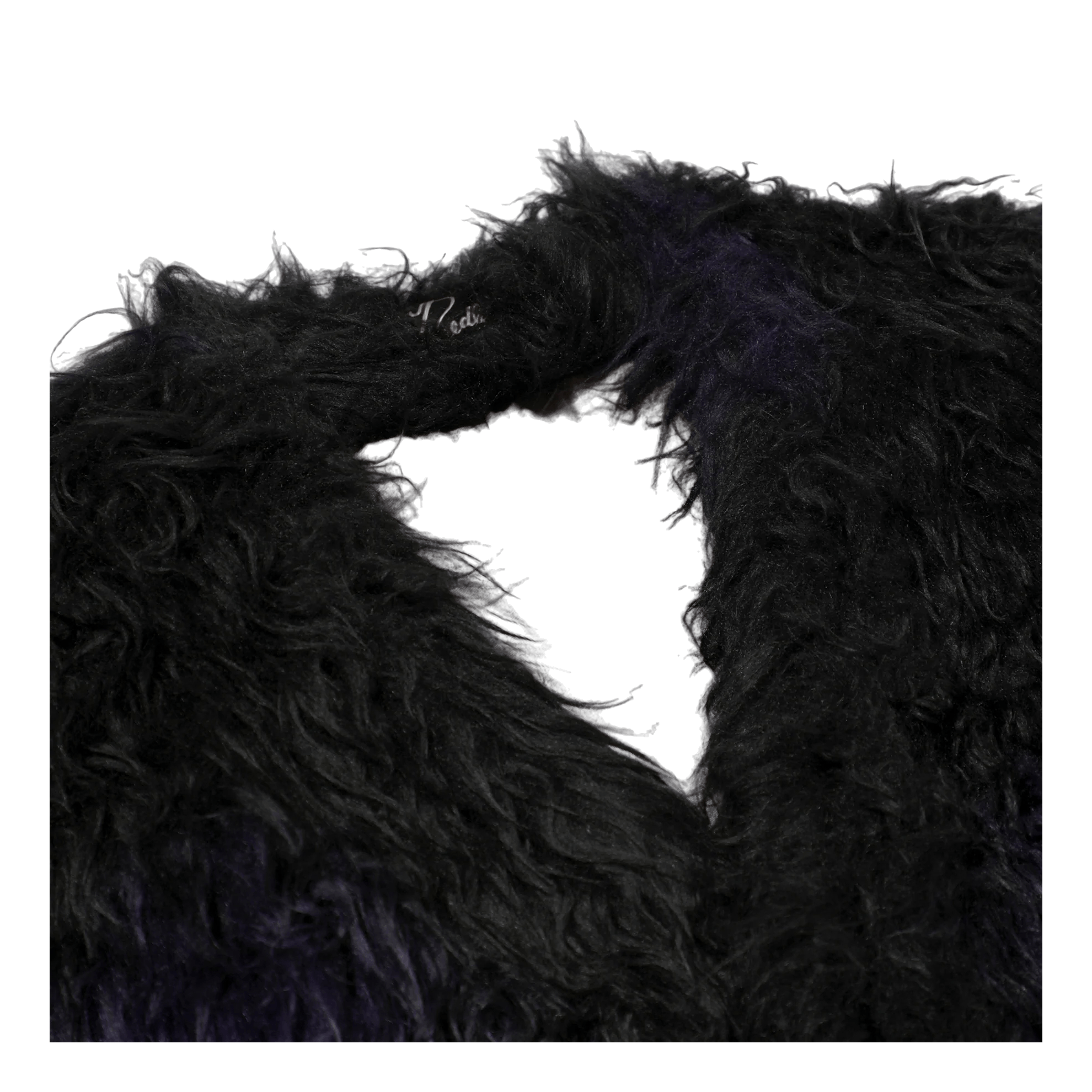 Gown Coat - Acrylic Fur / Blur Black