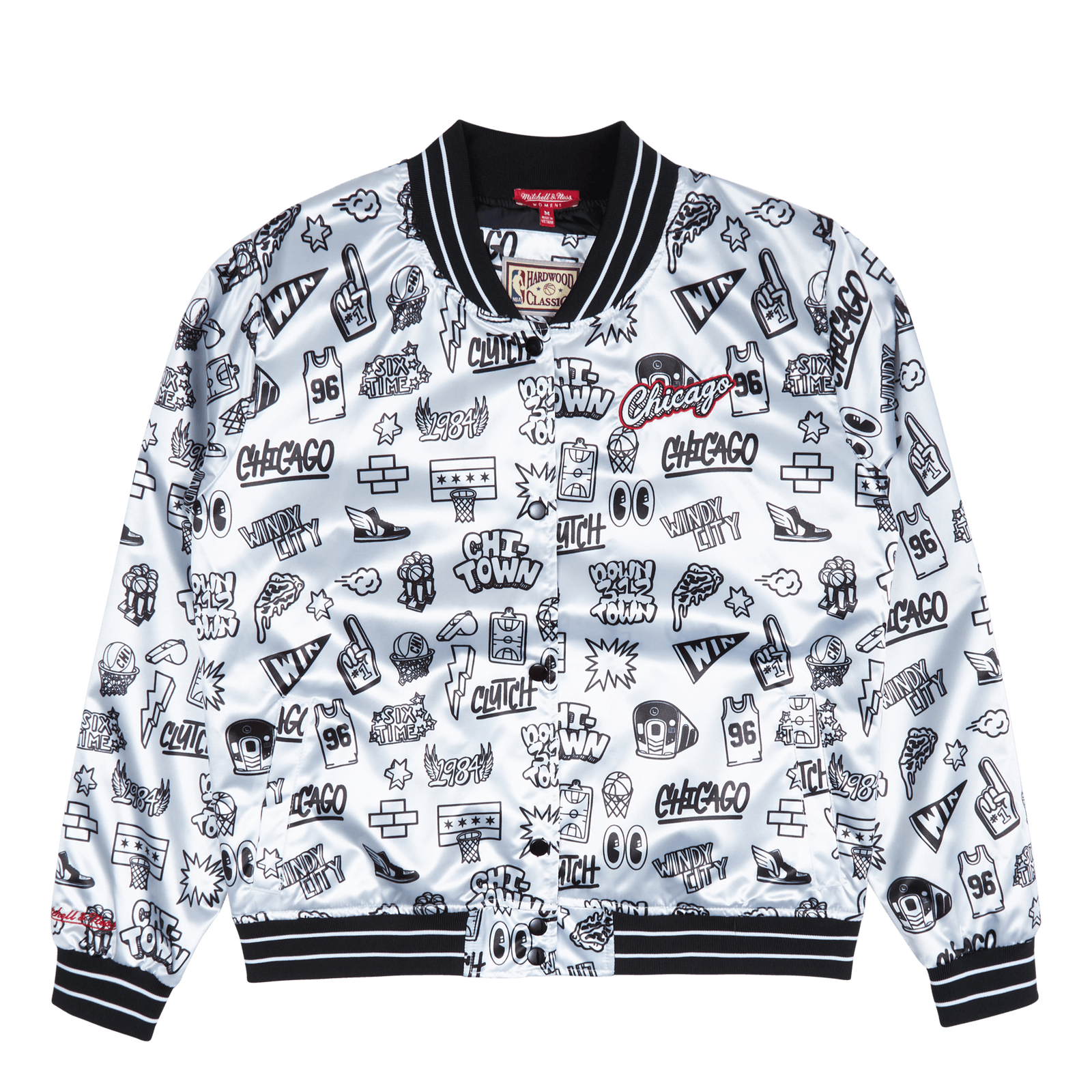 Women's Bulls Doodle Satin Jacket
