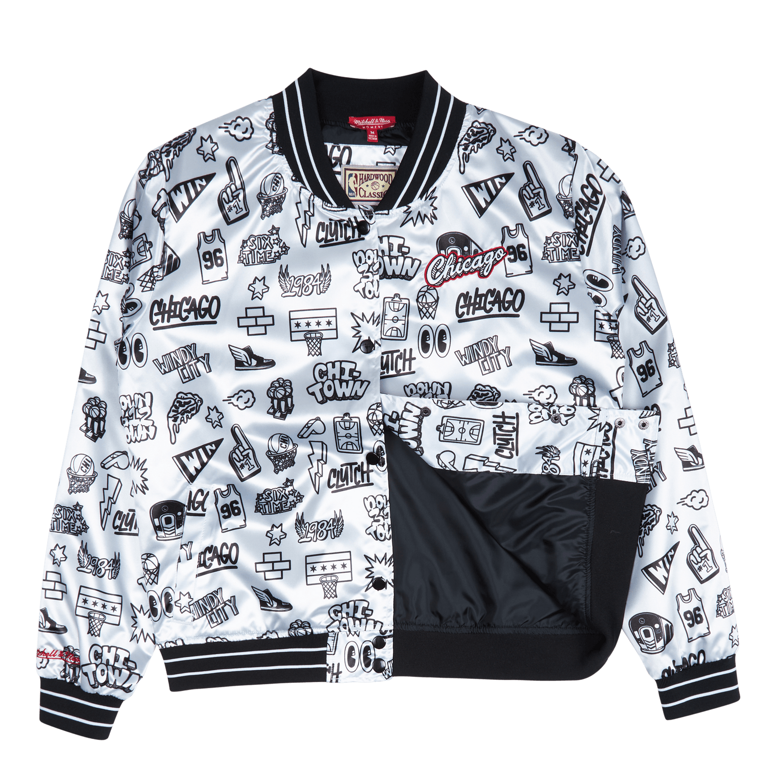Women's Bulls Doodle Satin Jacket