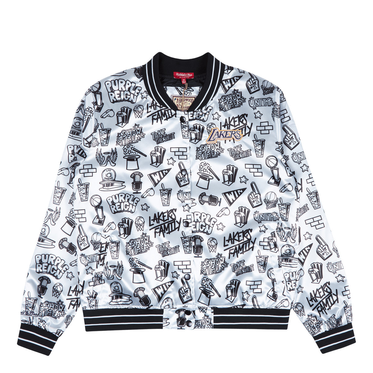 Women&#39;s Lakers Doodle Satin Jacket