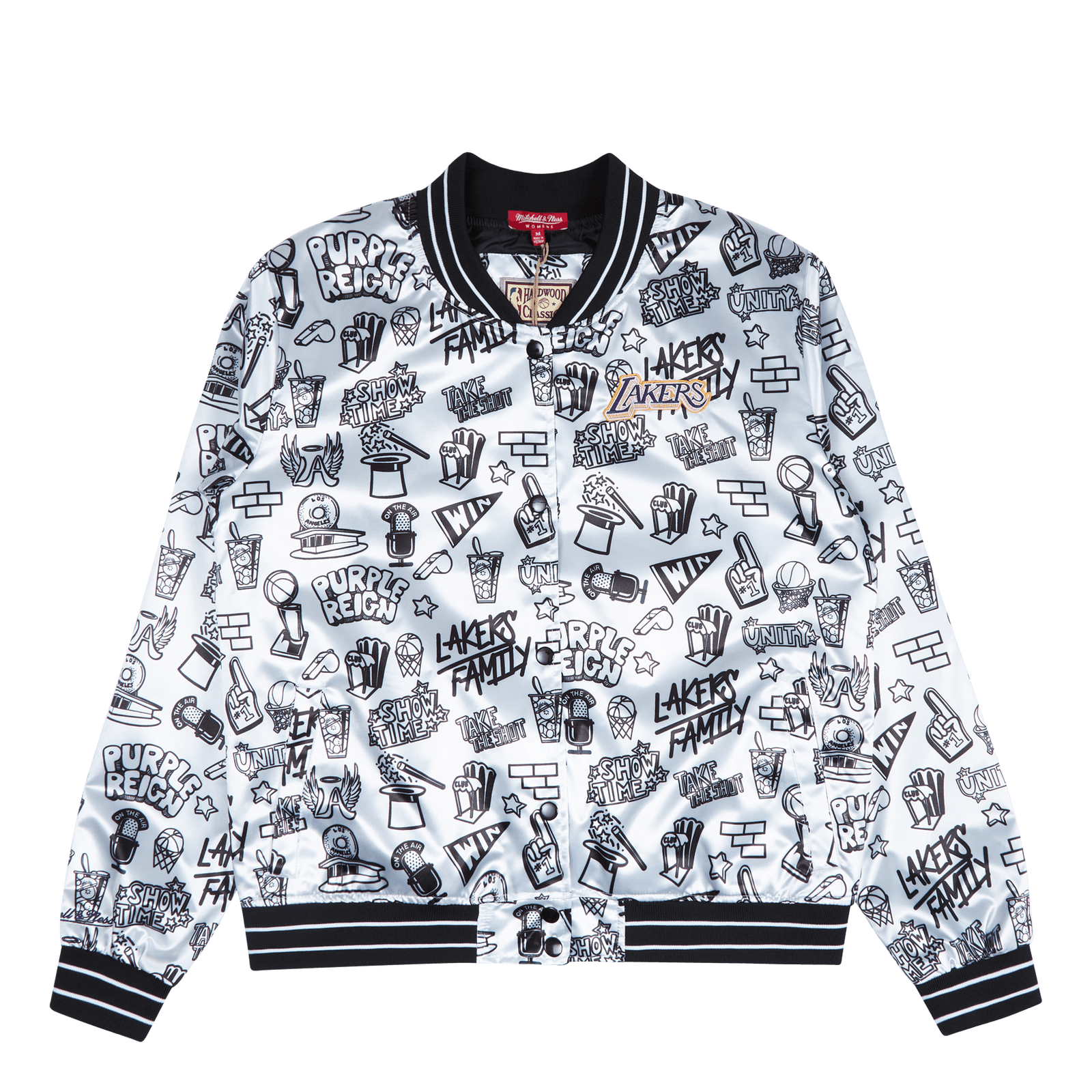 Women's Lakers Doodle Satin Jacket