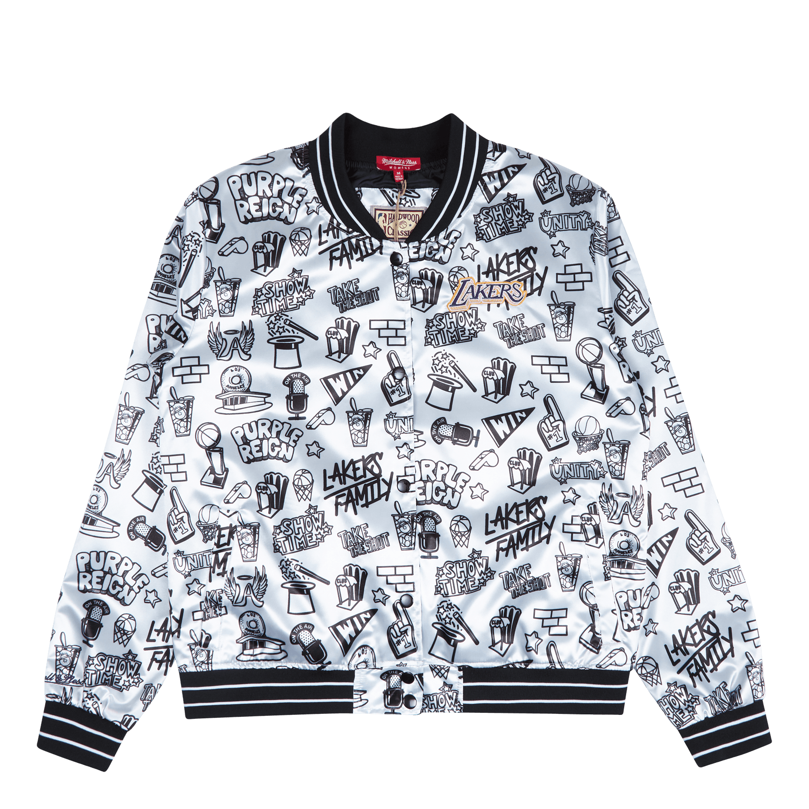 Women's Lakers Doodle Satin Jacket