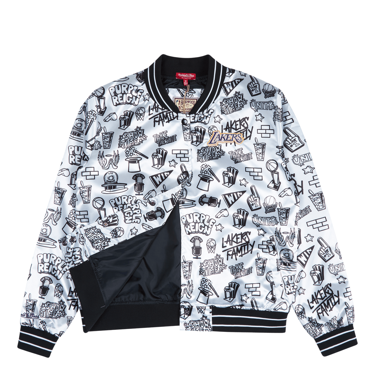 Women's Lakers Doodle Satin Jacket