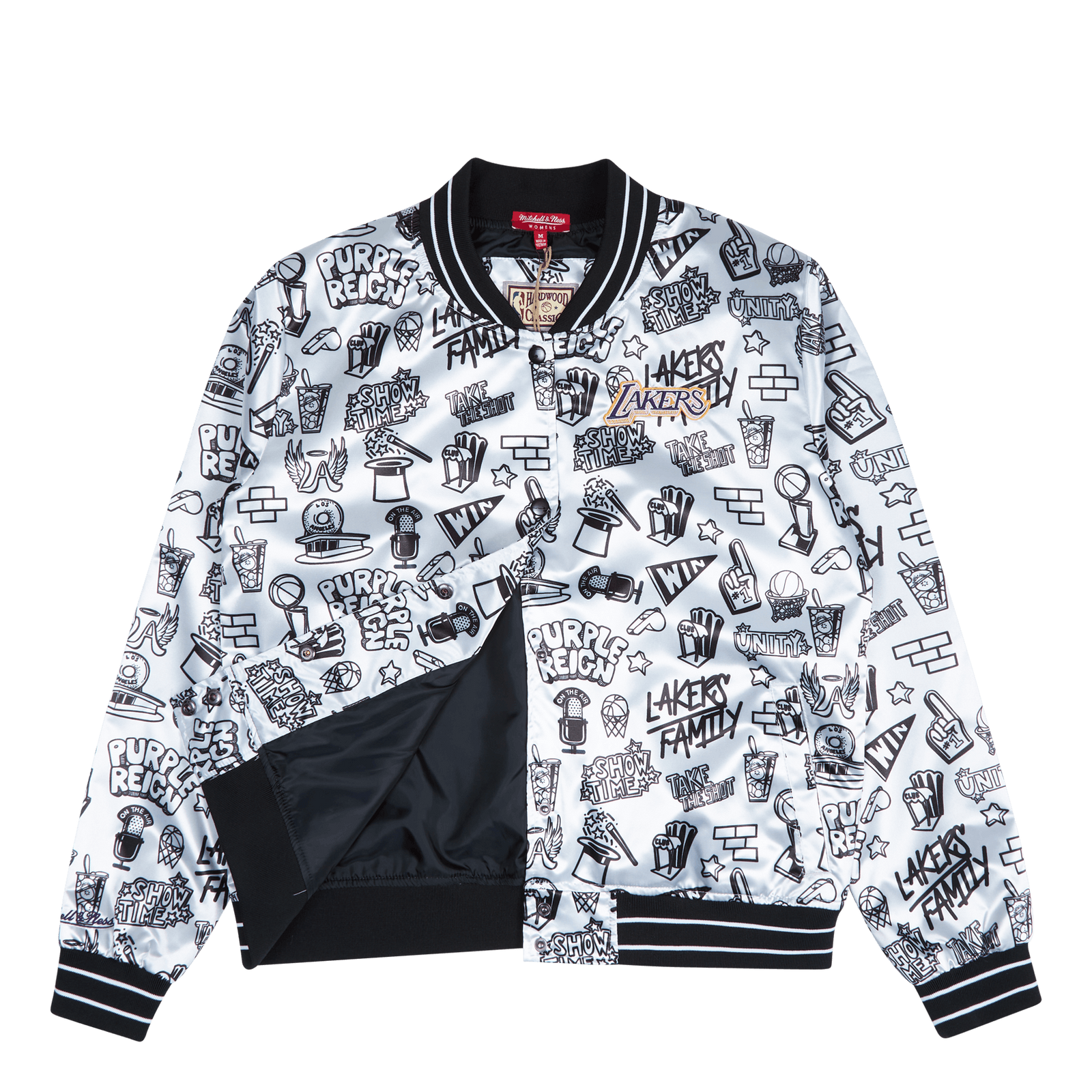 Women's Lakers Doodle Satin Jacket
