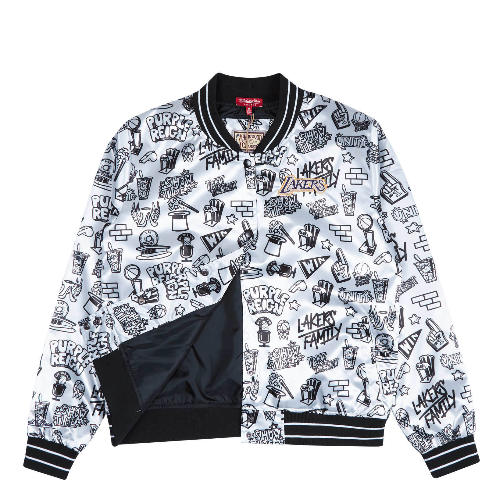 Women's Lakers Doodle Satin Jacket