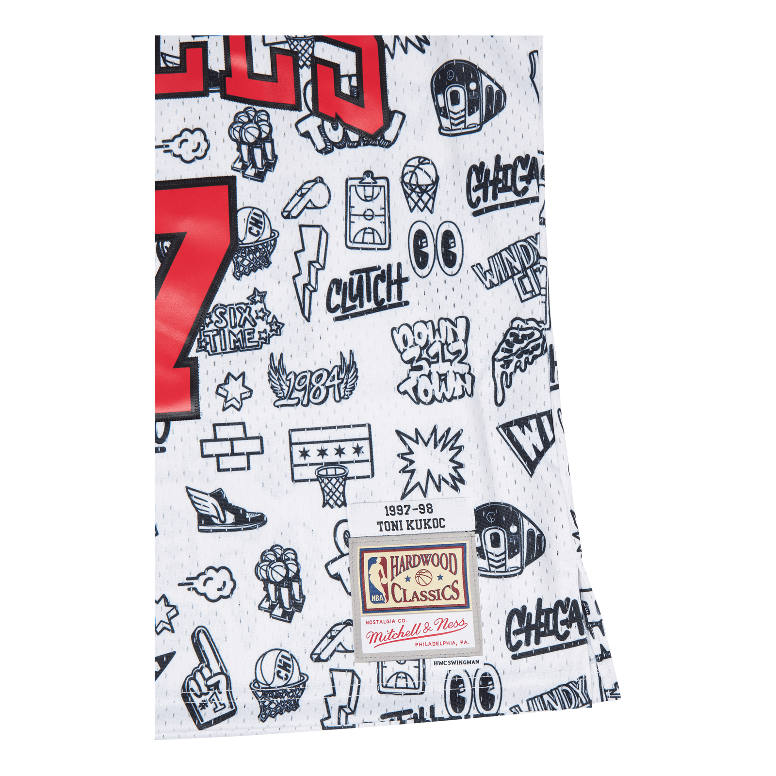 Bulls Doodle Swingman Jersey - Toni Kukoc