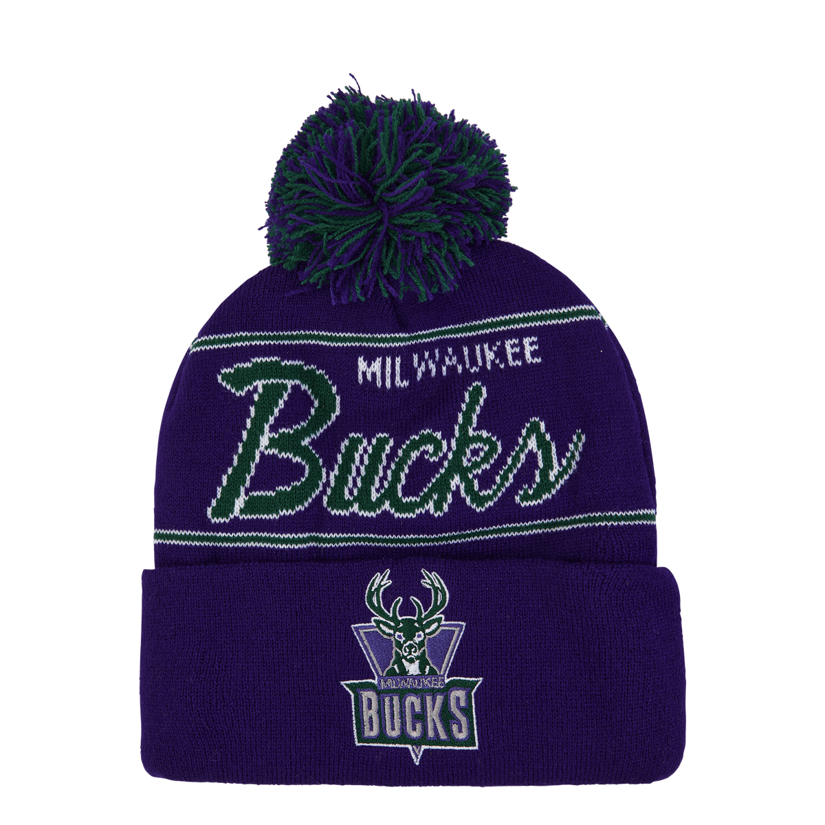 Bucks Script Pom Beanie HWC