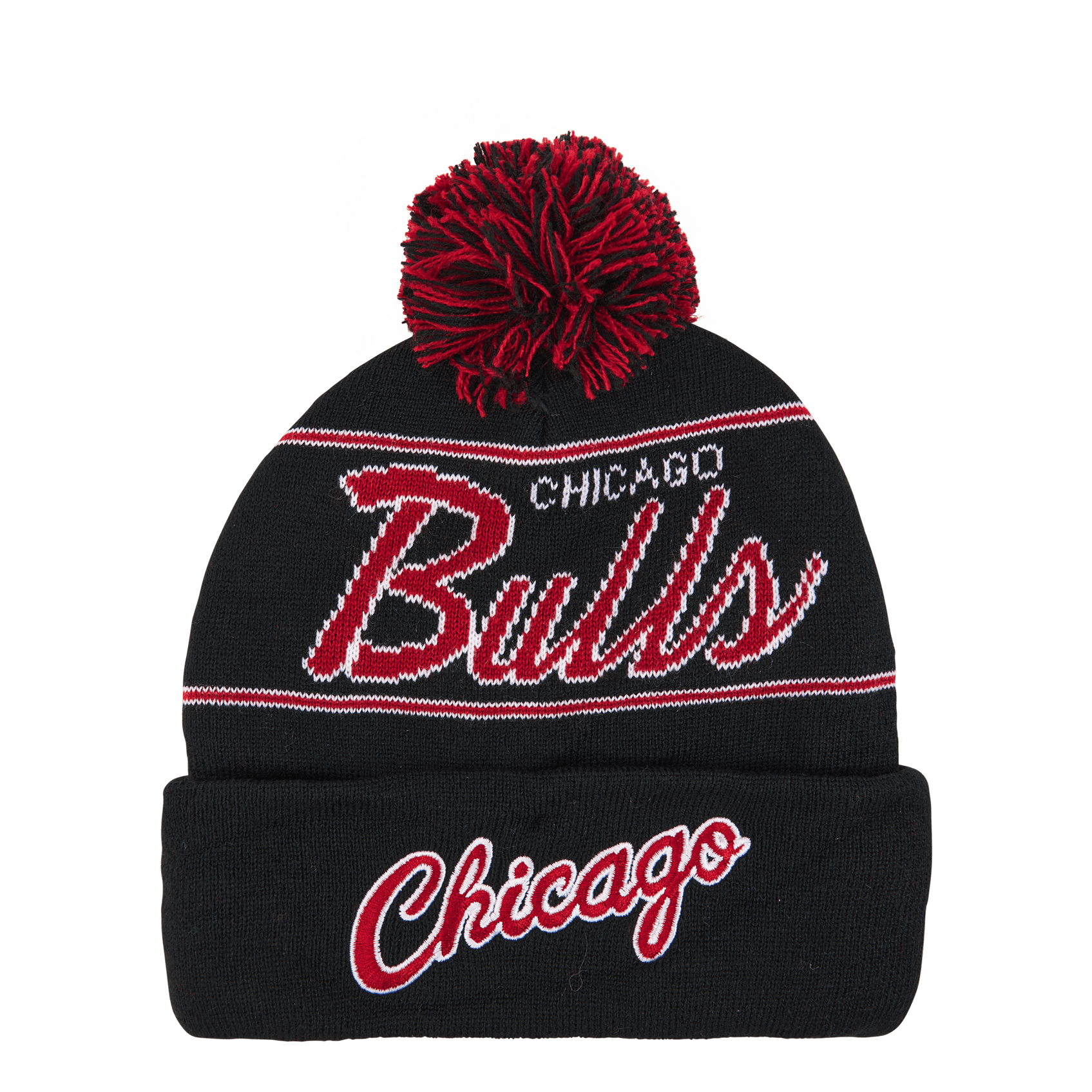 Bulls Script Pom Beanie HWC