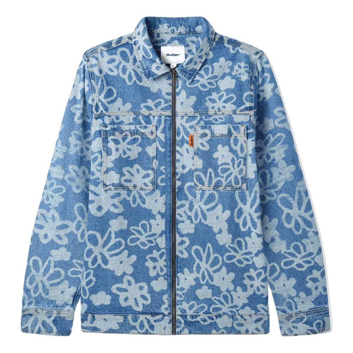 Flowers Denim Jacket Washed Indigo