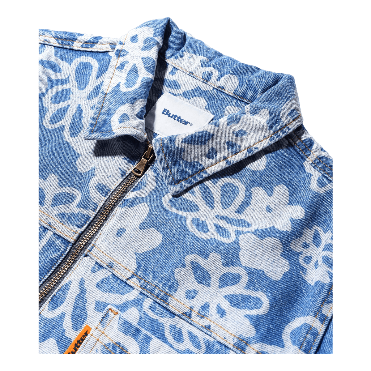 Flowers Denim Jacket Washed Indigo