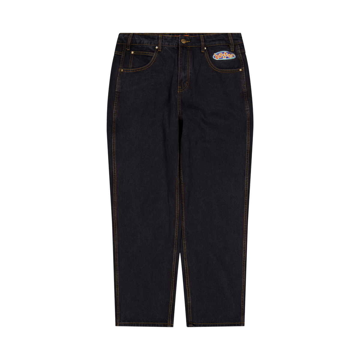 Scattered Denim Pants Faded Black