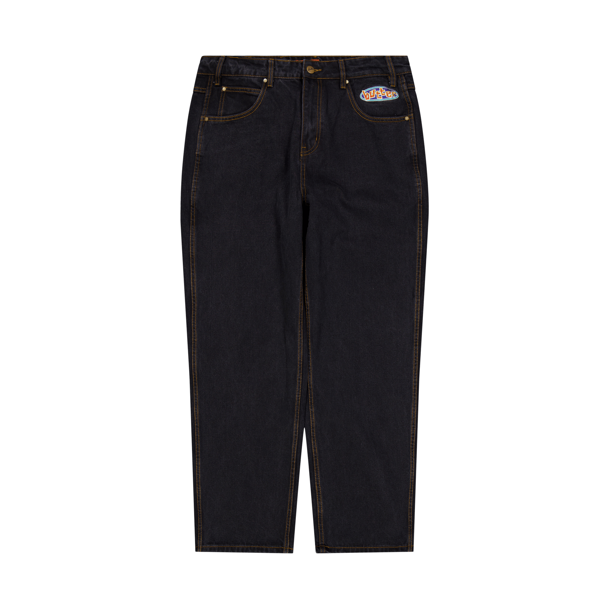 Scattered Denim Pants Faded Black