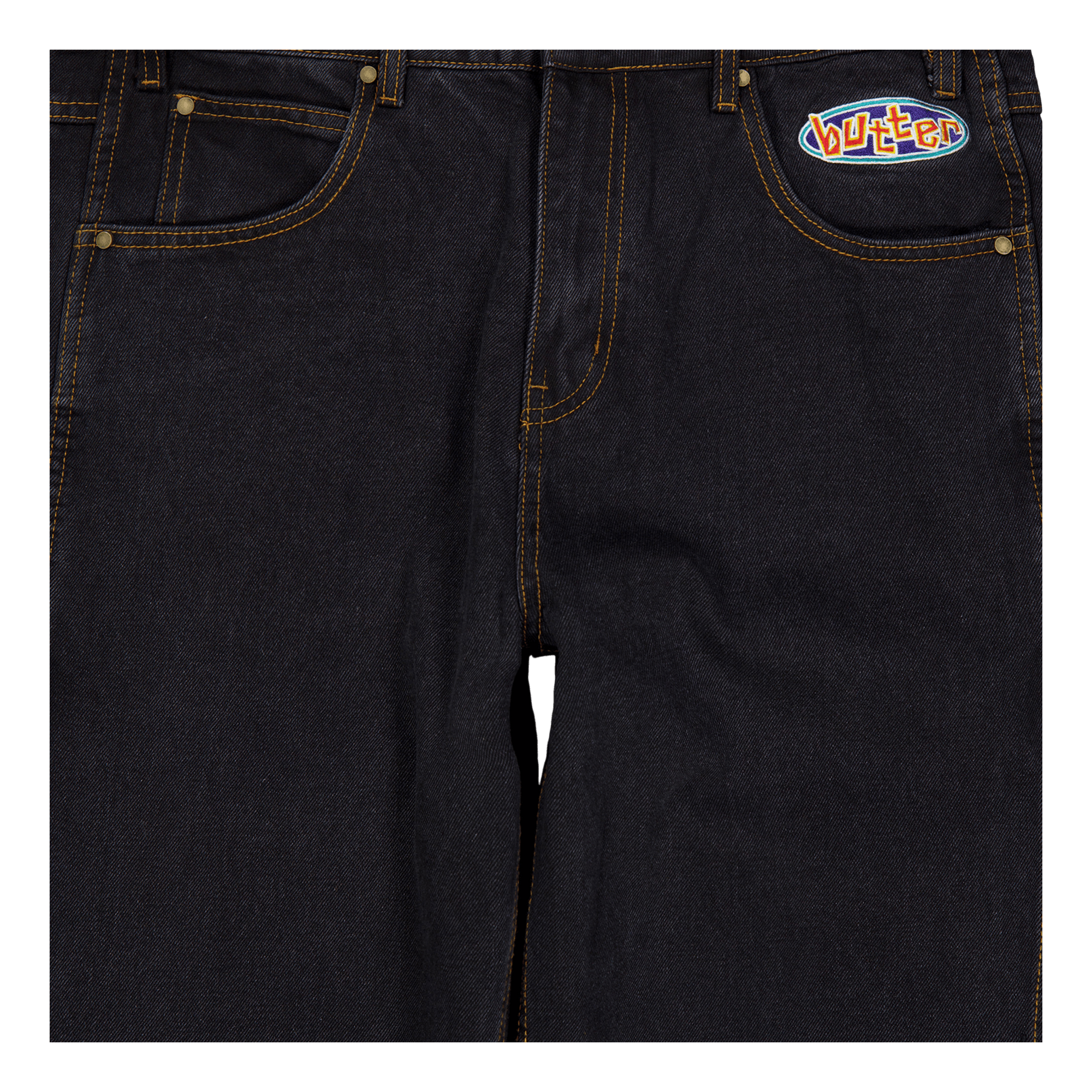 Scattered Denim Pants Faded Black