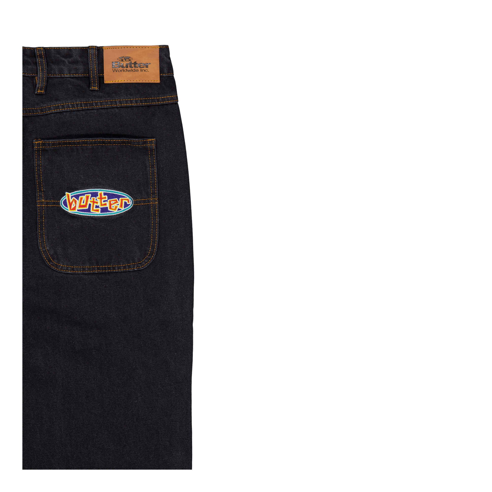 Scattered Denim Pants Faded Black