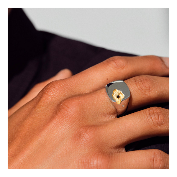 アクセサリー Tomwood Mined Ring Large  52 Tom Wood Mined Ring Large Bla | Caliroots.com