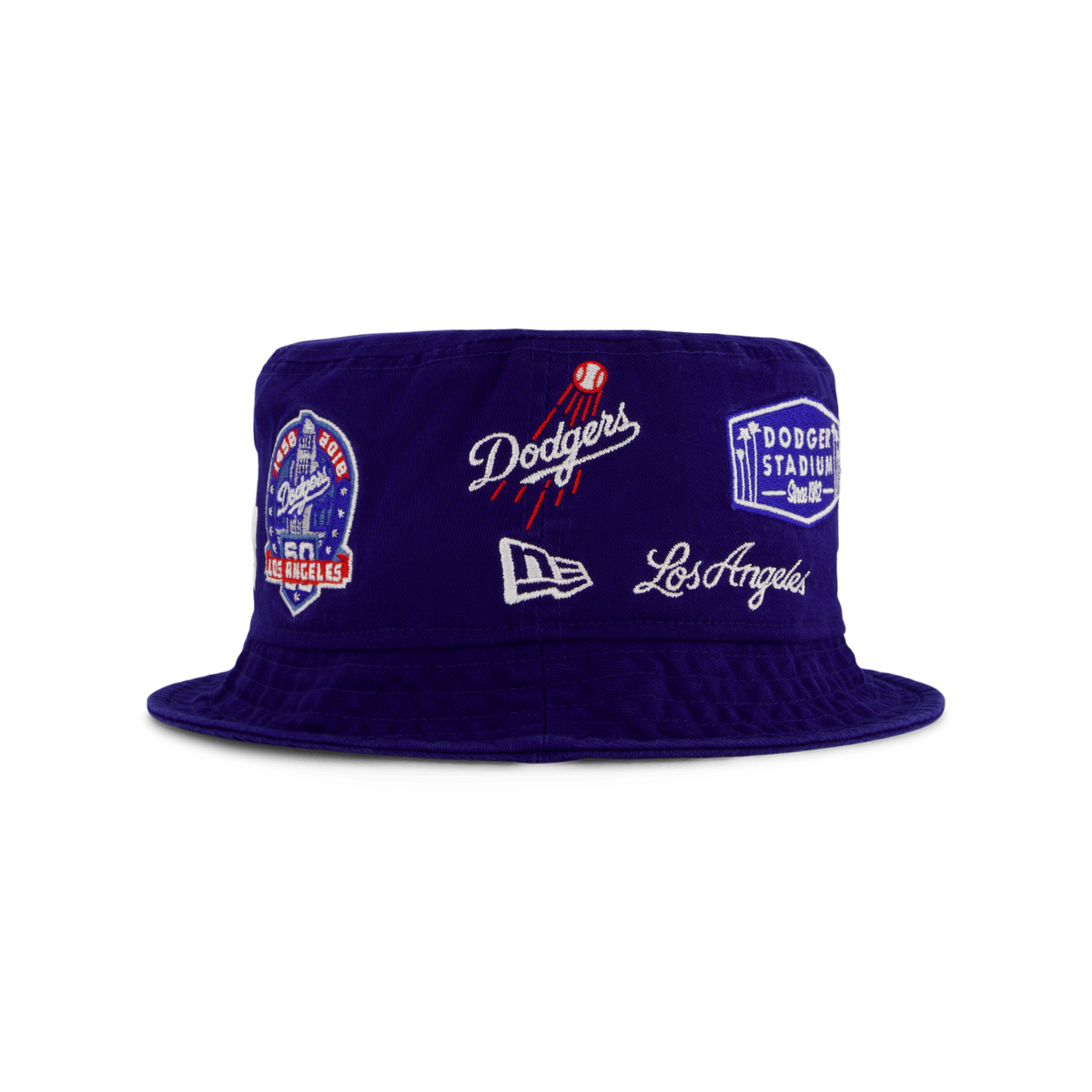 Official New Era Cooperstown Multi Patch LA Dodgers Bucket Hat