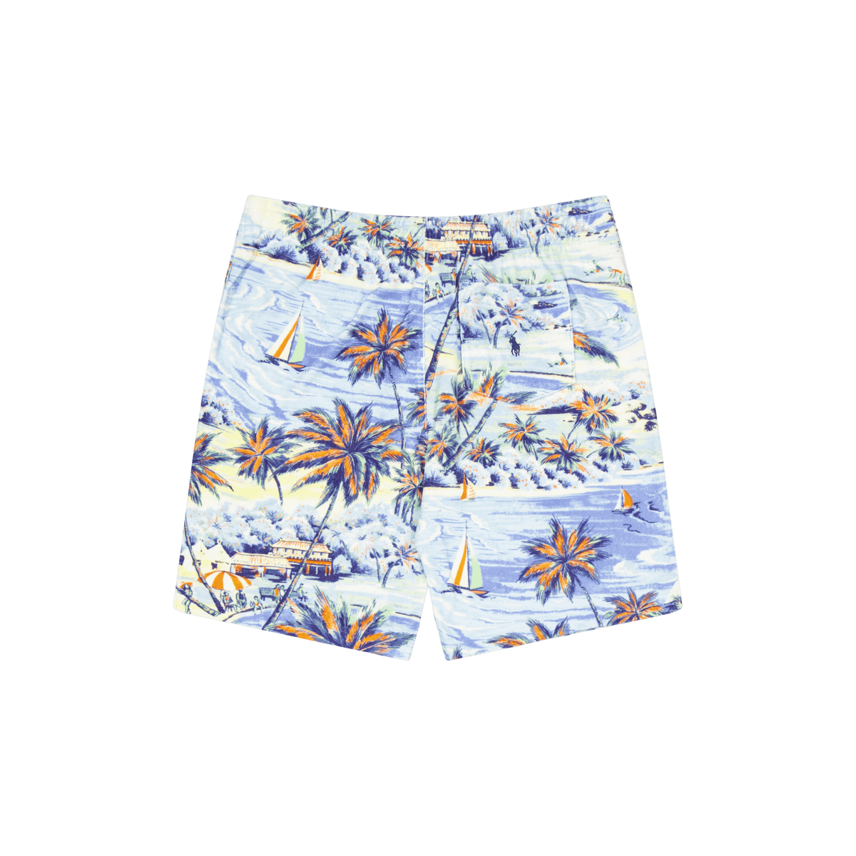 9-Inch Tropical-Print Terry Short Hawaiian Beach Bazaar