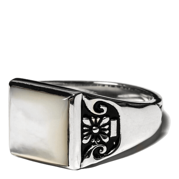Collegiate Ring Blank Silver 925/mother Of Pearl
