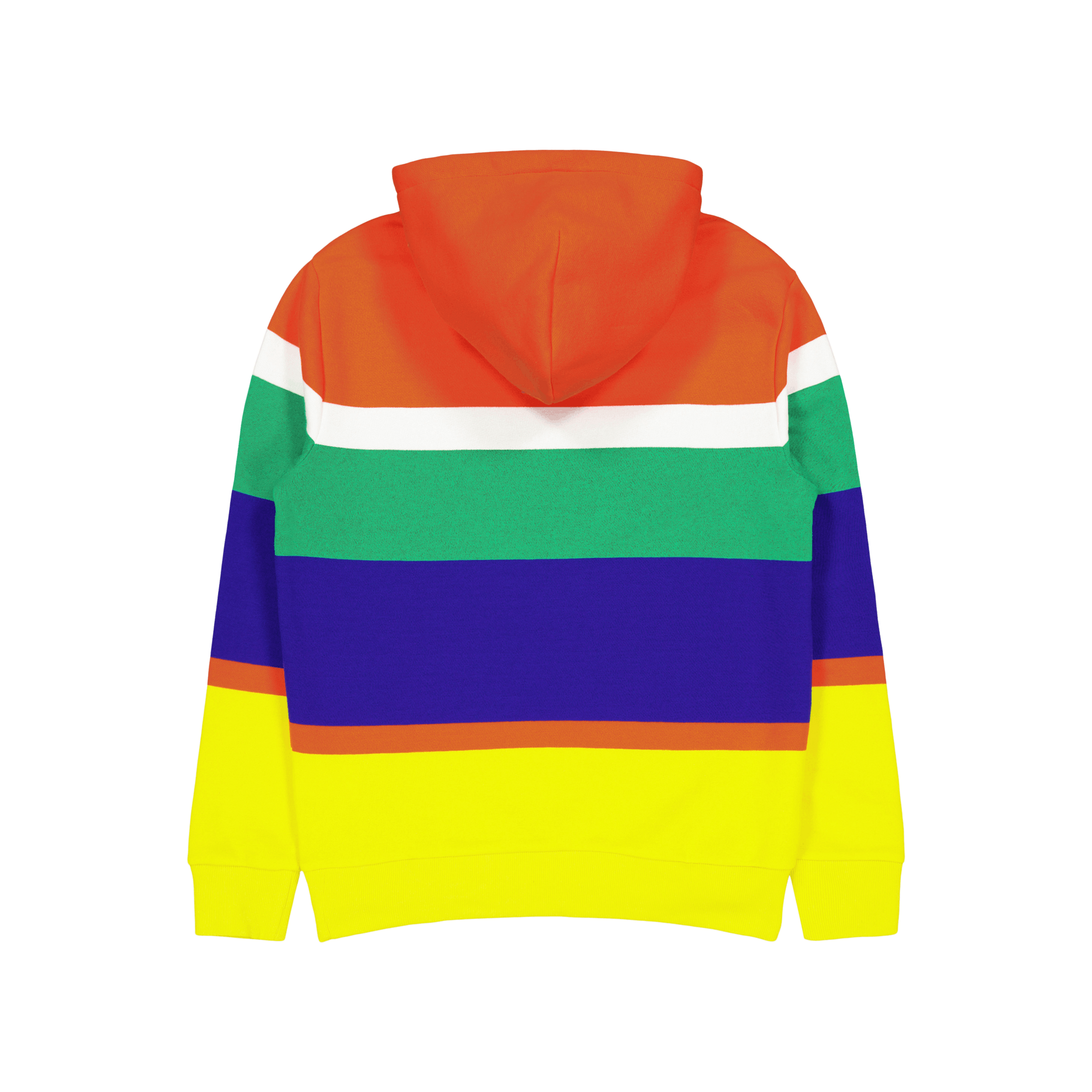 Logo Striped Fleece Hoodie Sailing Orange Multi