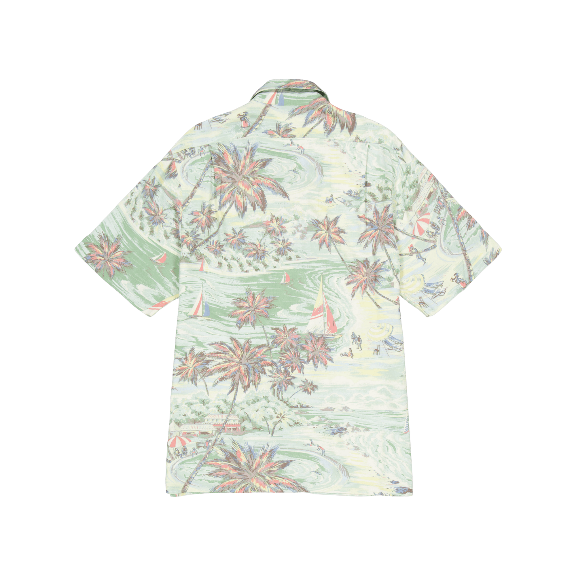 Classic Fit Printed Poplin Camp Shirt Hawaiian Beach Bazaar