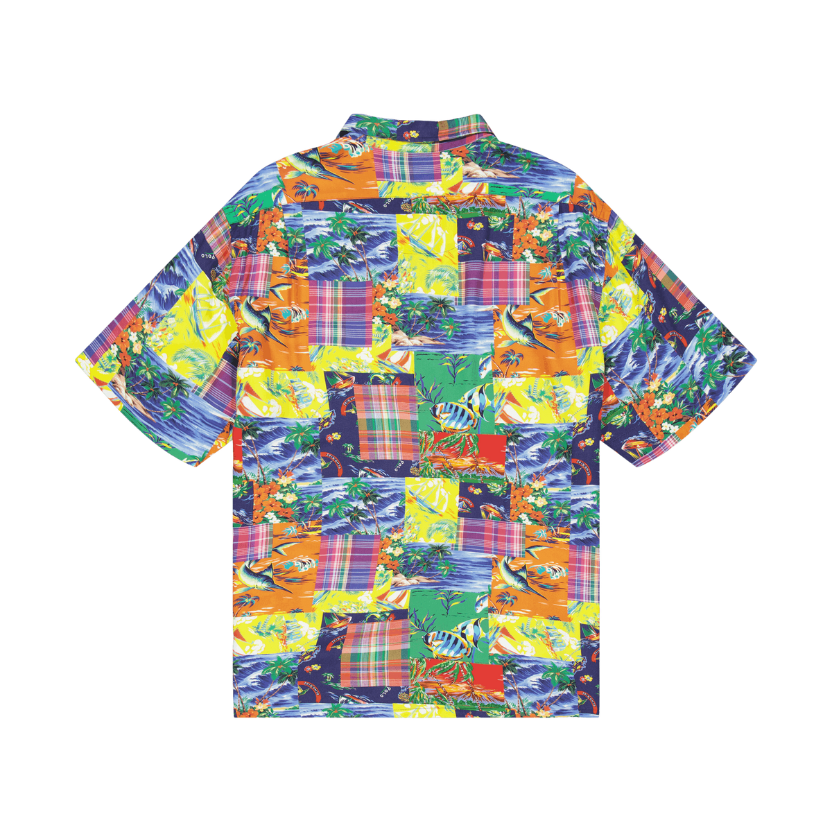 Classic Fit Patchwork Poplin Camp Shirt High Tide Patchwork