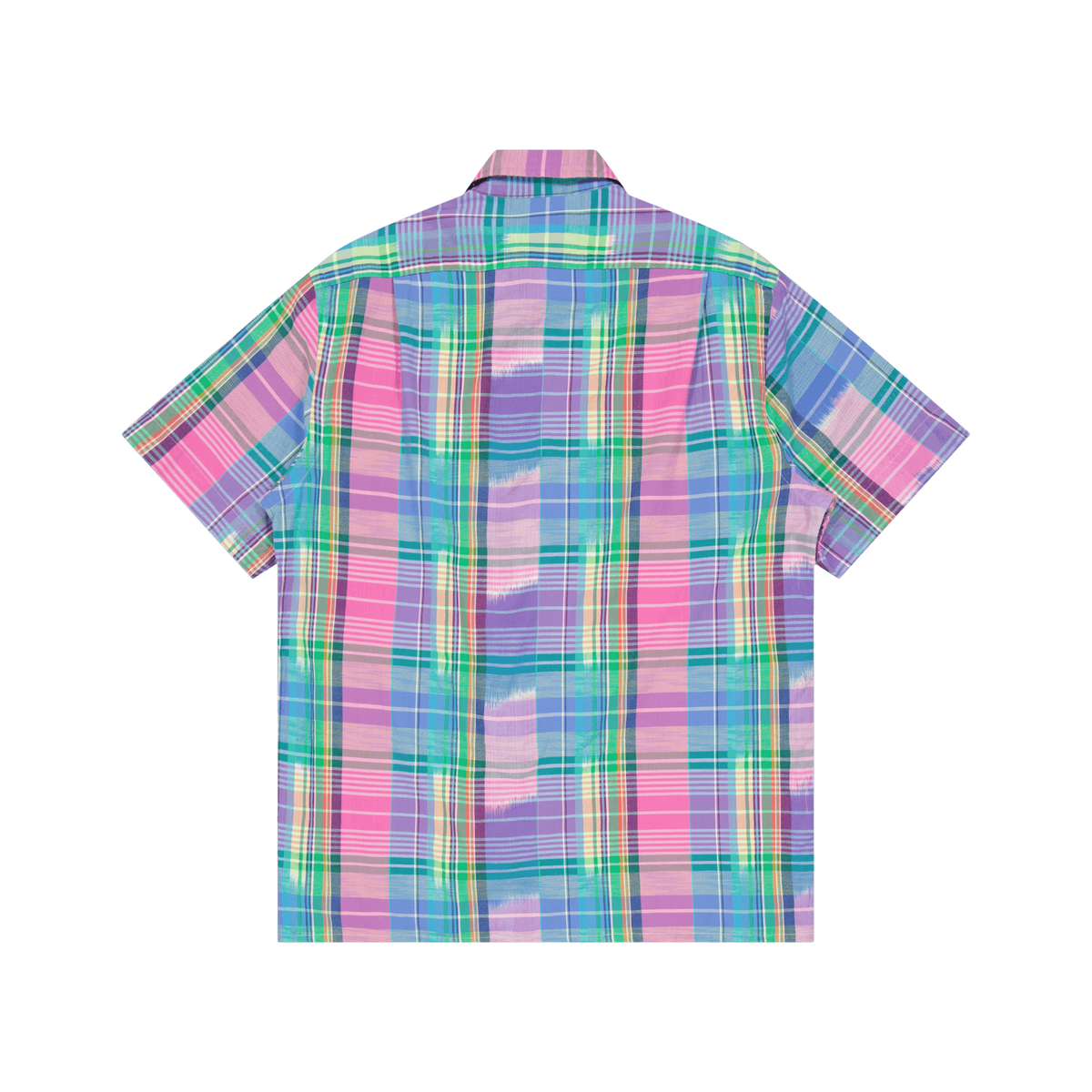 Classic Fit Cotton Madras Camp Shirt Pink/Royal Multi