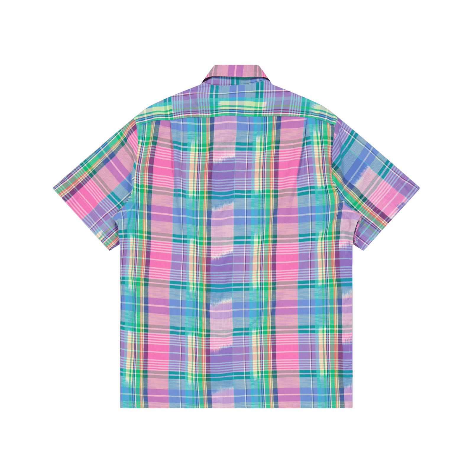 Classic Fit Cotton Madras Camp Shirt Pink/Royal Multi