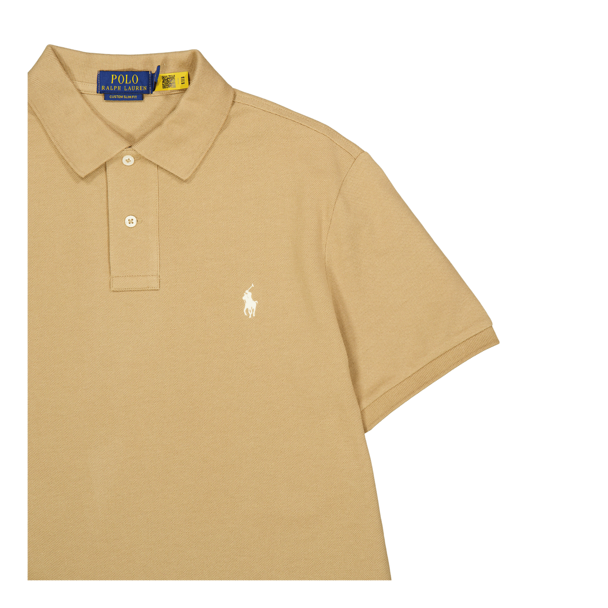 Custom Slim Fit Mesh Polo Shirt Cafe Tan