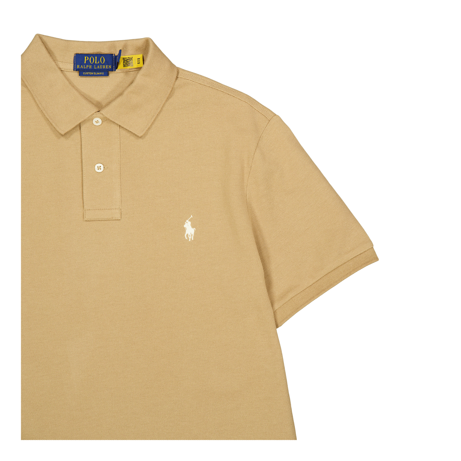 Custom Slim Fit Mesh Polo Shirt Cafe Tan