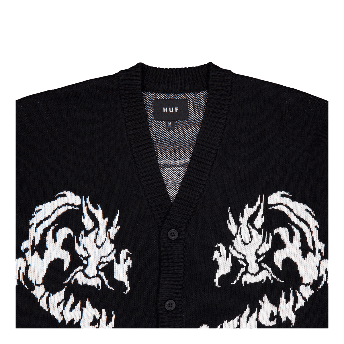 Twin Dragon Cardigan Black