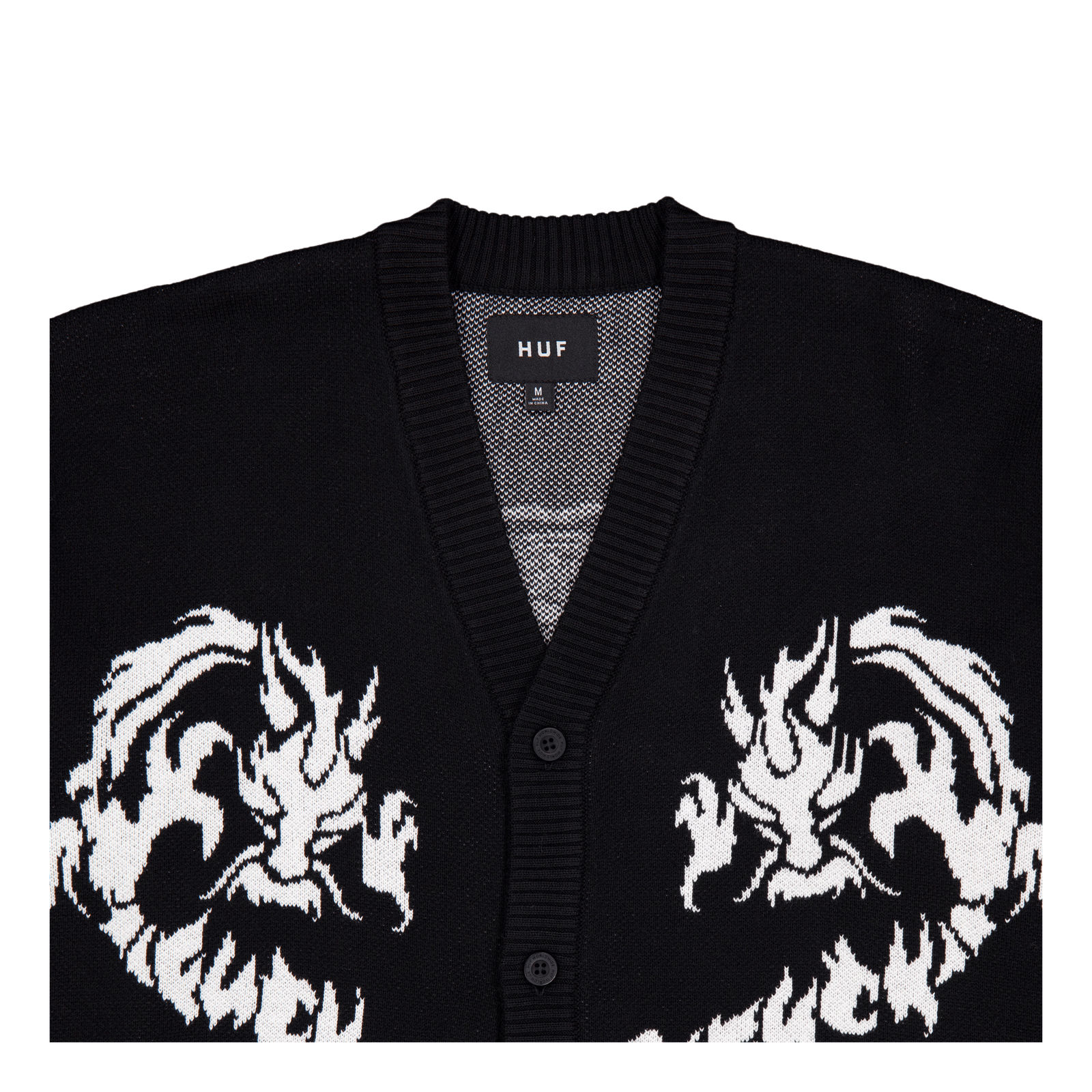 Twin Dragon Cardigan Black
