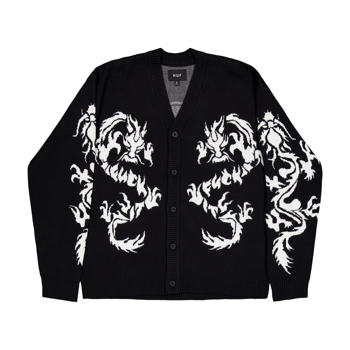 Twin Dragon Cardigan Black