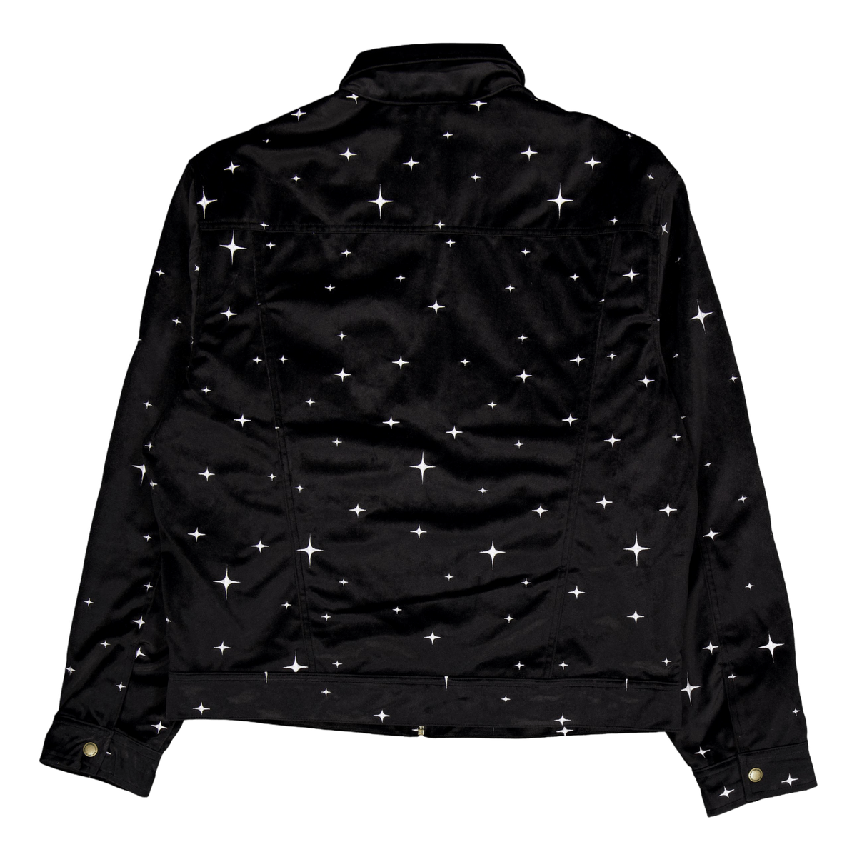 Galaxy Velvet Trucker Jacket Black