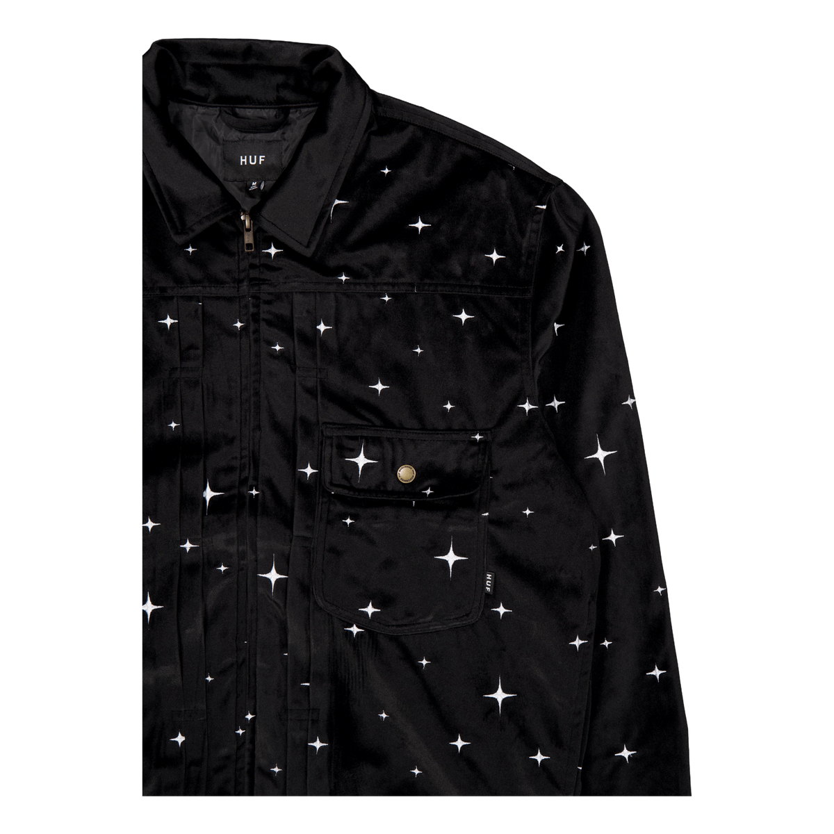 Galaxy Velvet Trucker Jacket Black