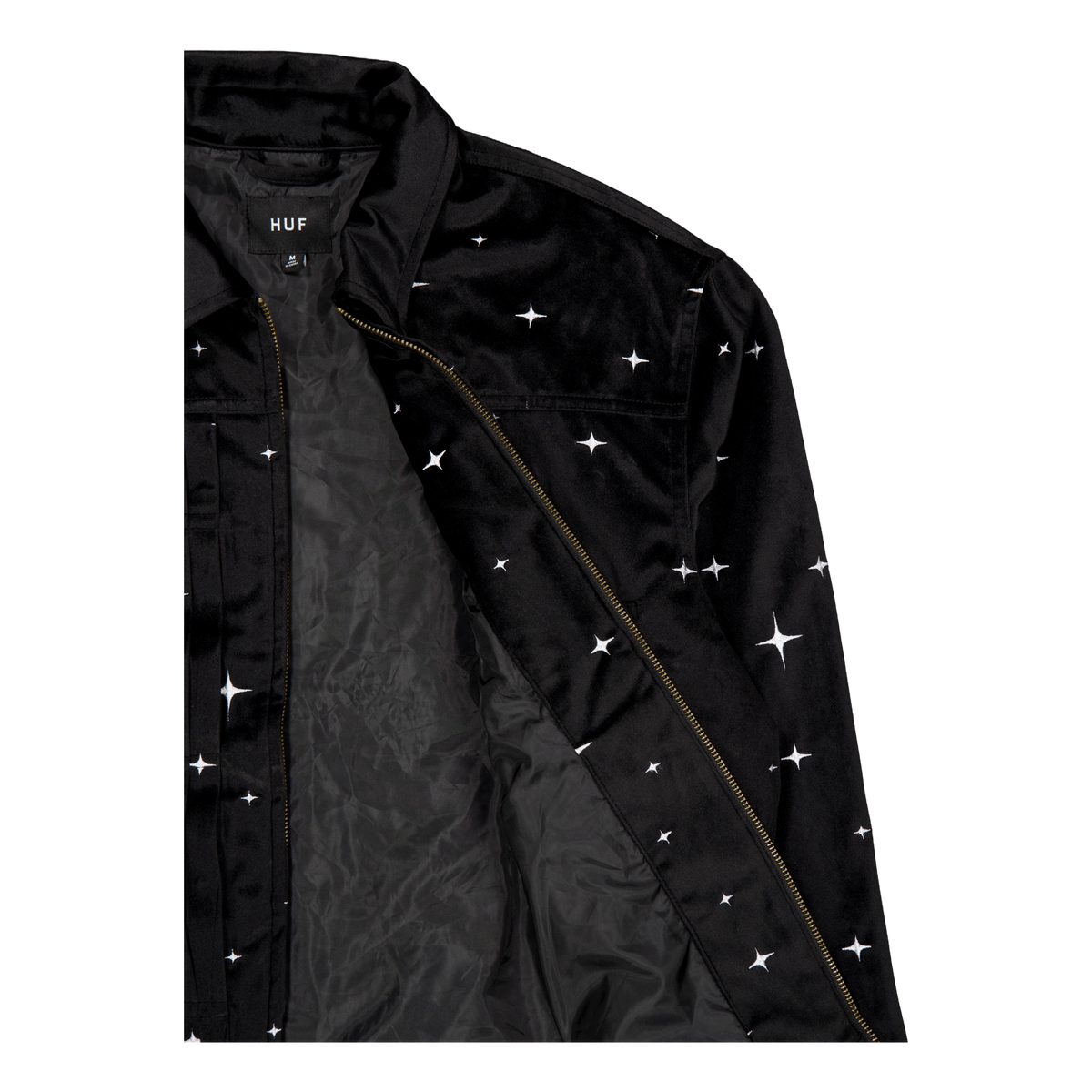 Galaxy Velvet Trucker Jacket Black