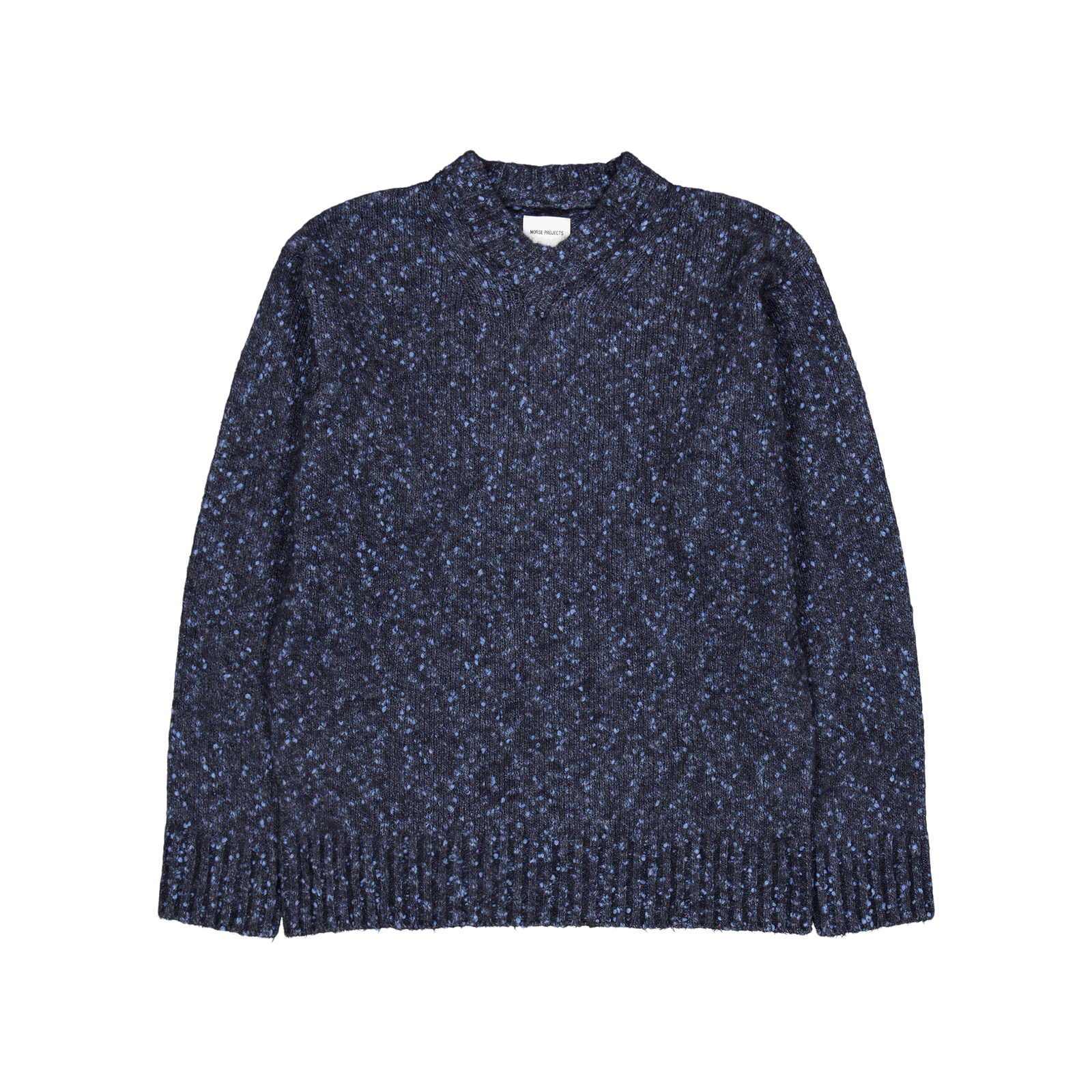 Rasmus Relaxed Tweed V-neck Sw Light Stone Blue