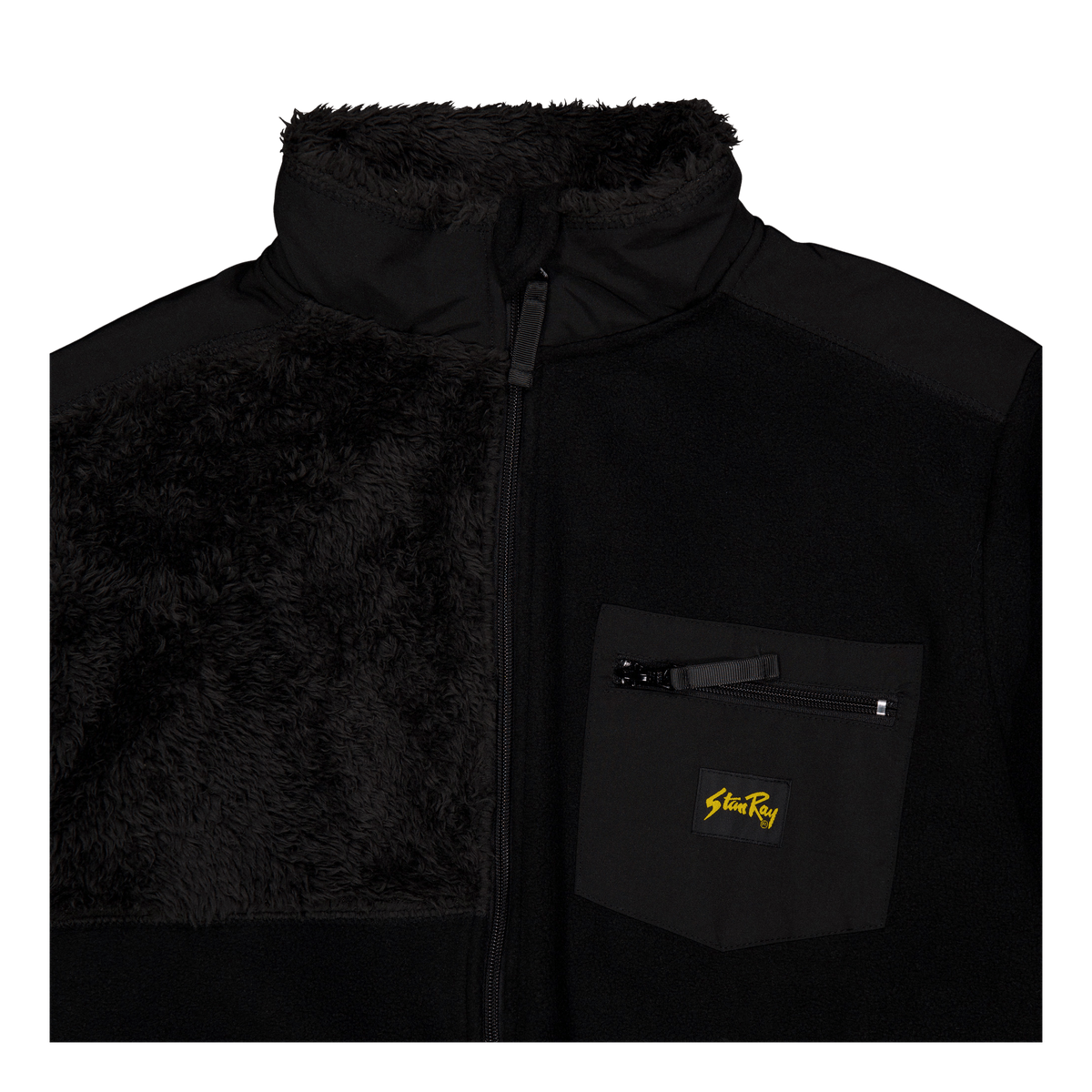 Patchwork Fleece Jacket Black
