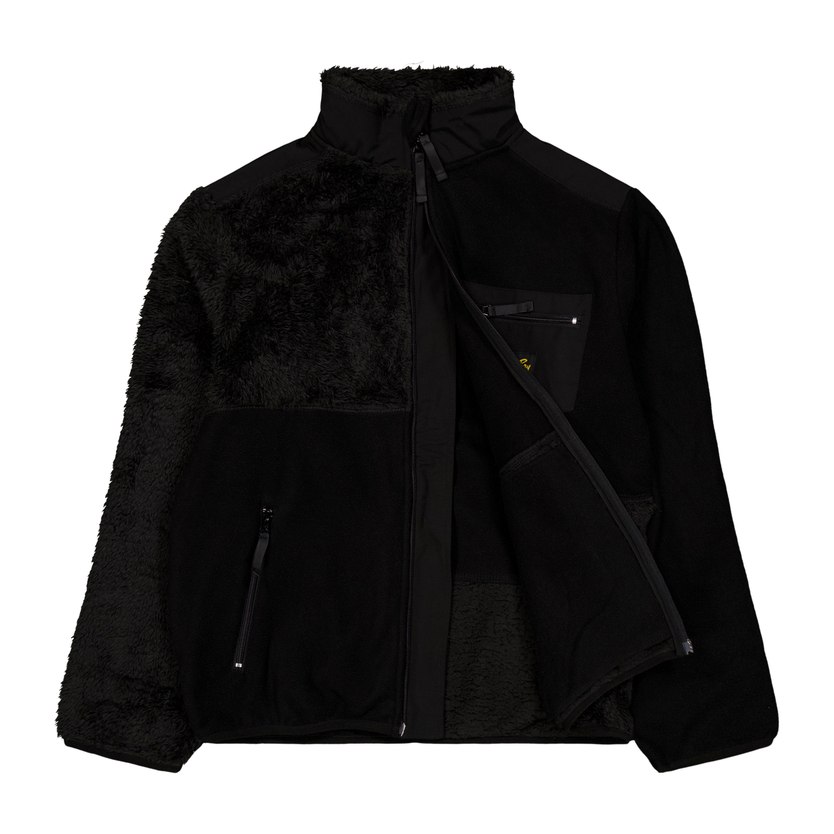Patchwork Fleece Jacket Black