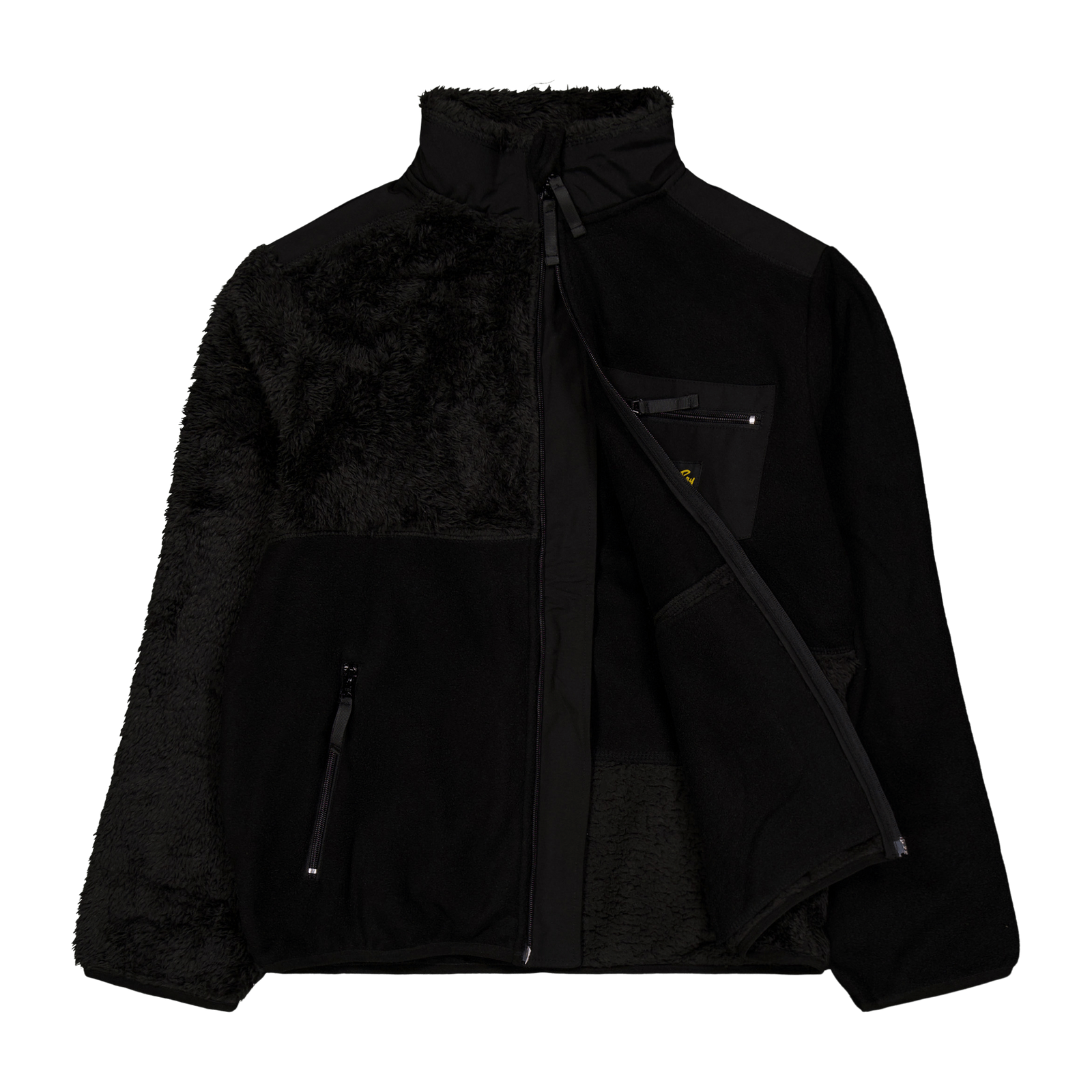 Patchwork Fleece Jacket Black