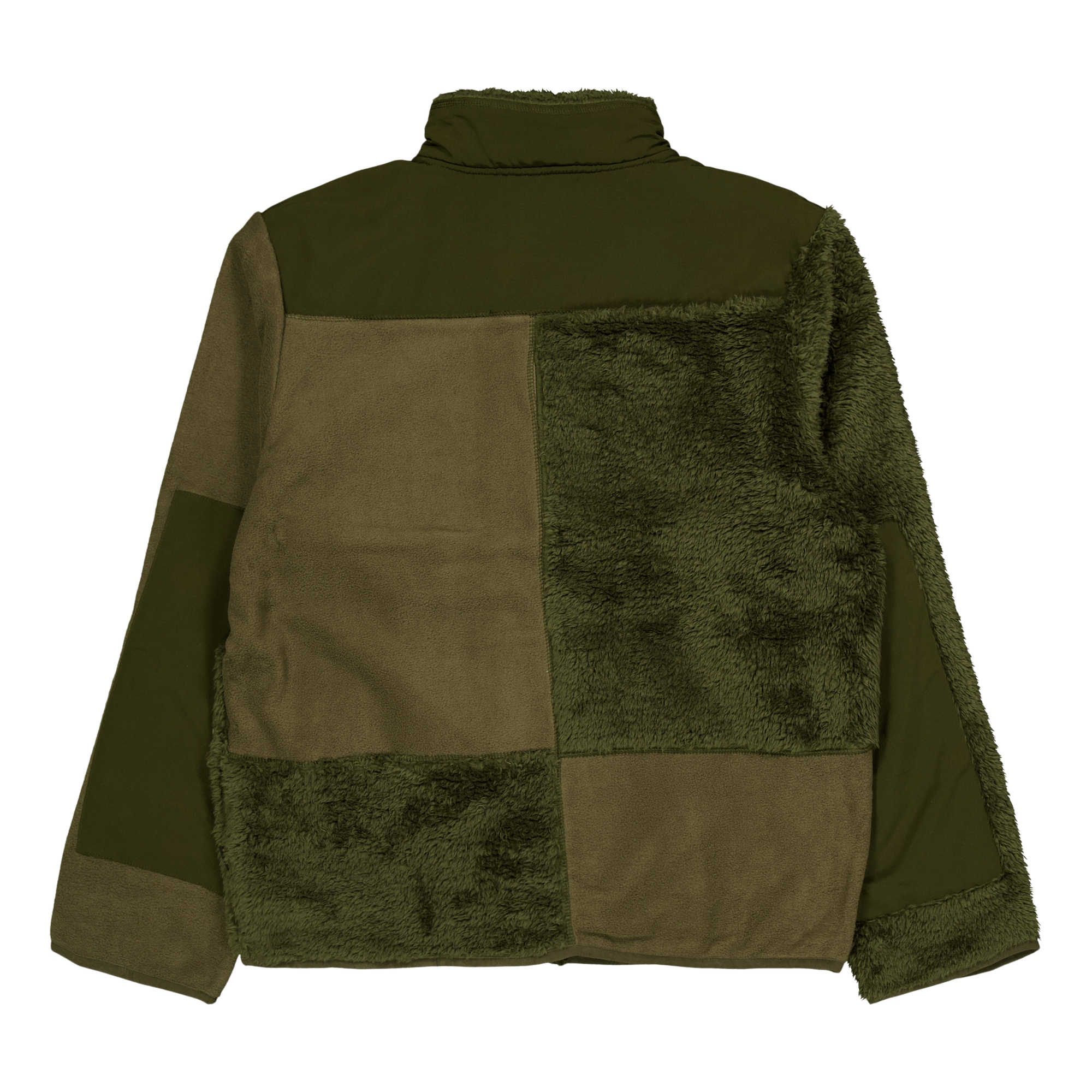 Patchwork Fleece Jacket Olive