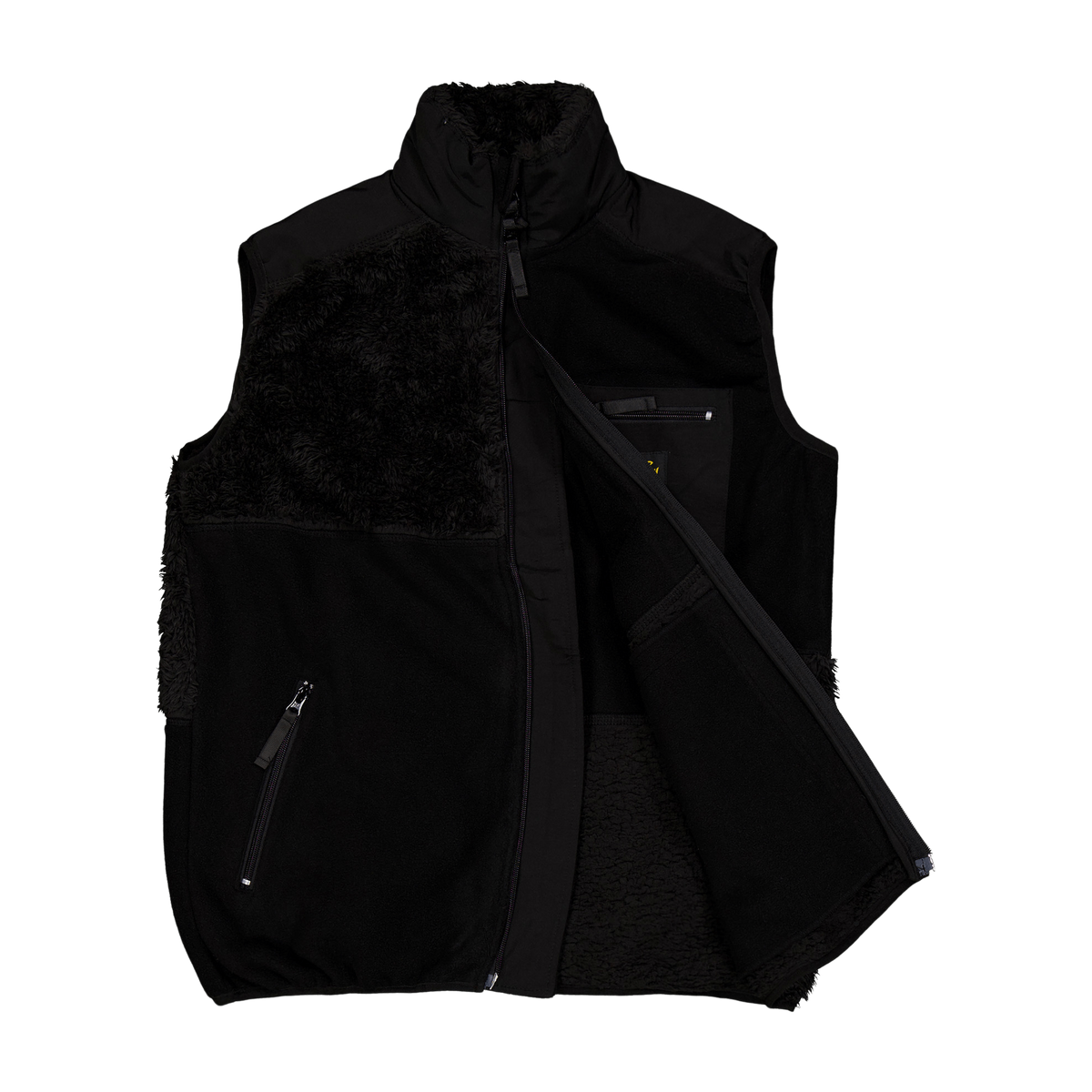 Patchwork Fleece Vest Black